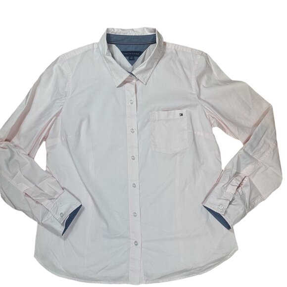 Tommy Hilfiger Button Up Shirt Ballerina Pink Women’s Large NWOT - Picture 7 of 10